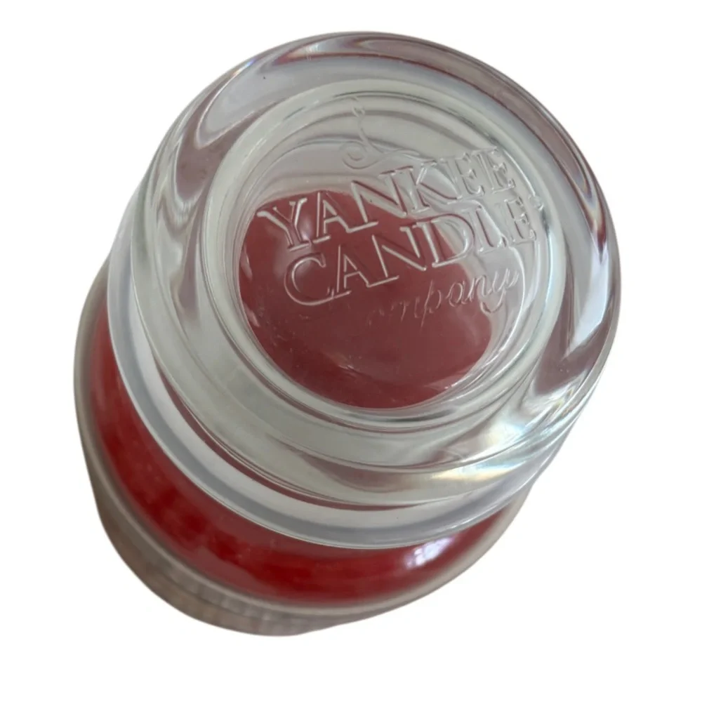 Yankee Candle Jar Home Sweet Home Rare Vintage Black Band Burgundy Mauve Red